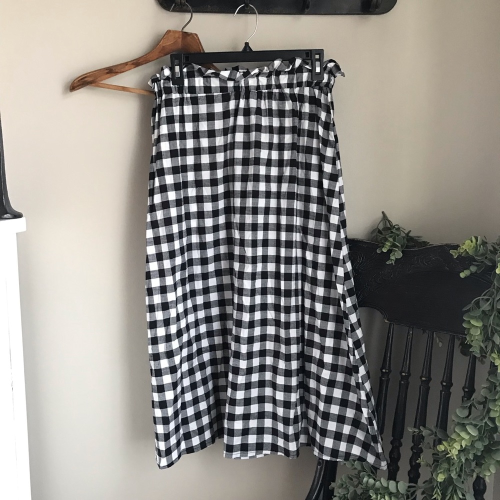 Boutique Gingham Midi Skirt